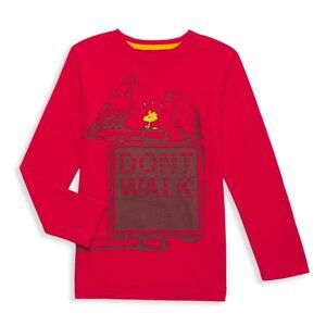 Peanuts By Appaman Kids Long-Sleeve Red T-Shirt With Woodstock & Pigeons Graphic